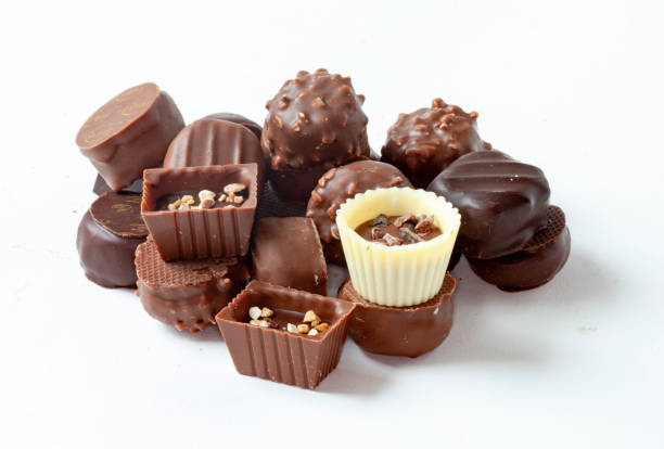 istock Chocolate treats on a white background 1204587492