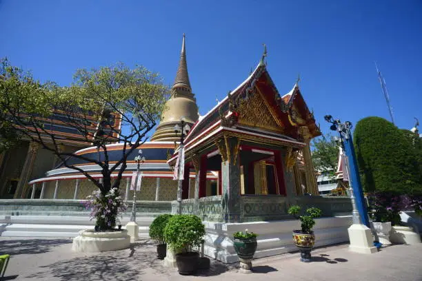Photo of Beautiful Thai Temple  Wat Ratchabophit or formally Wat Ratchabophit Sathit Maha Simaram Ratcha Wora Maha Wihan