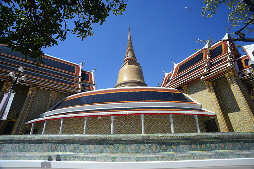 Beautiful Thai Temple  Wat Ratchabophit or formally Wat Ratchabophit Sathit Maha Simaram Ratcha Wora Maha Wihan, The temple was built during the reign of King Chulalongkorn (Rama V), Bangkok, Thailand