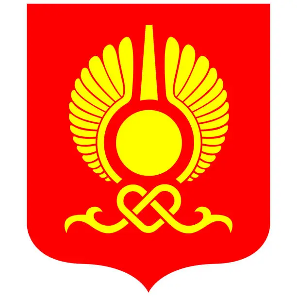 Vector illustration of Coat of arms of Kyzyl in Tyva Republic of Russian Federation