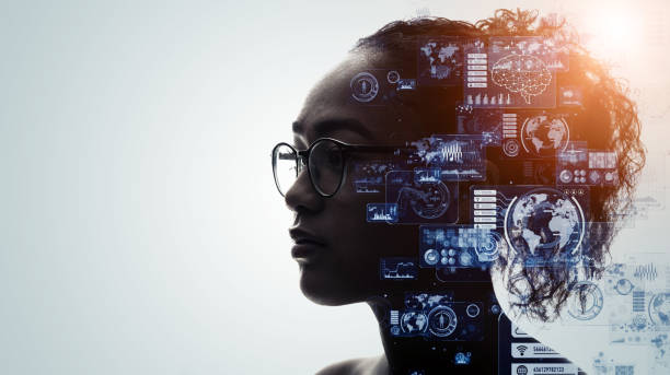 Human and technology concept. AI (Artificial Intelligence). Communication network. Human and technology concept. AI (Artificial Intelligence). Communication network. learning and development stock pictures, royalty-free photos & images