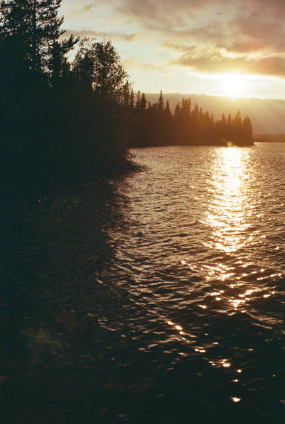 Scenic view of lake at sunset in Northern Norway