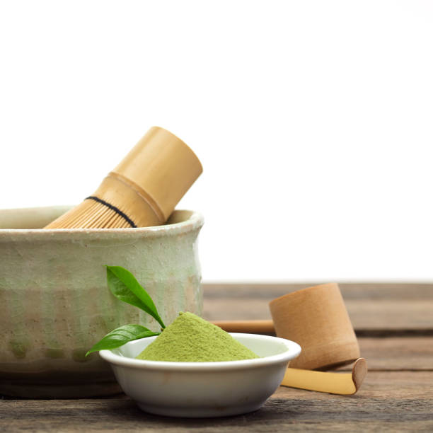 istock Putting Tea Bowl with bamboo whisk Japanese Tea Ceremony 1204591856