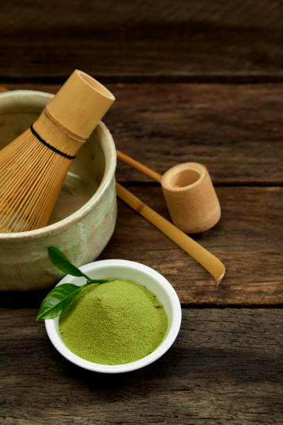 istock Putting Tea Bowl with bamboo whisk Japanese Tea Ceremony 1204591866