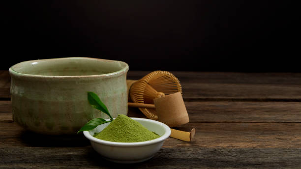 istock Putting Tea Bowl with bamboo whisk Japanese Tea Ceremony 1204591869