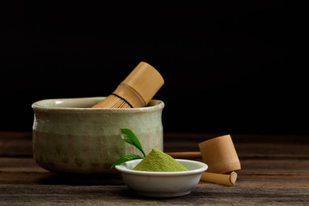 istock Putting Tea Bowl with bamboo whisk Japanese Tea Ceremony 1204591898