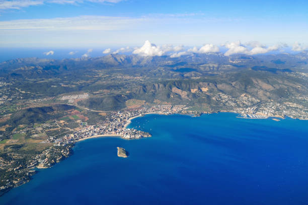 istock Palma de Mallorca top view from an airplane. 1204594470