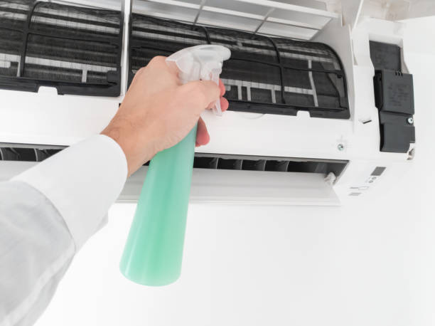 istock Modern airconditioner unit service cleaning the filter to prevent respiratory disease. 1204594659