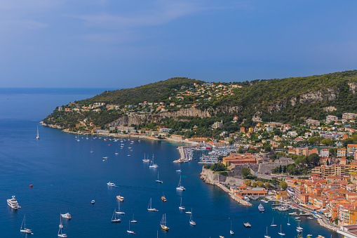 Town Villefranche-Sur-Mer in France - travel and architecture background