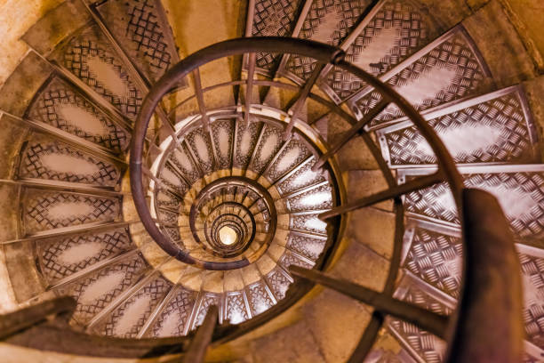 istock Spiral stairs inside Arc de triomphe in Paris France 1204596936