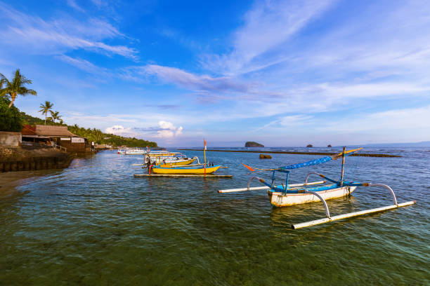 Beach in Candidasa - Bali Island Indonesia - nature travel background