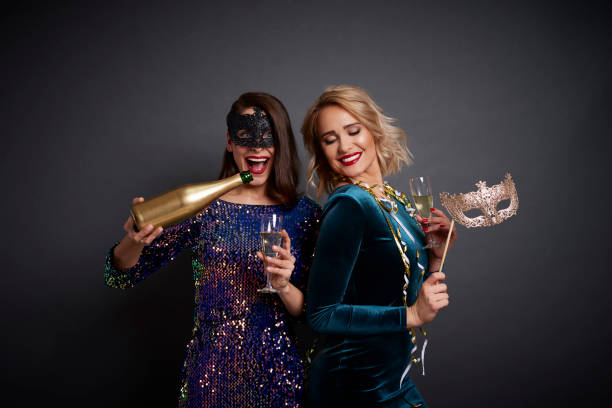 istock Friends celebrating new year with champagne 1204601554
