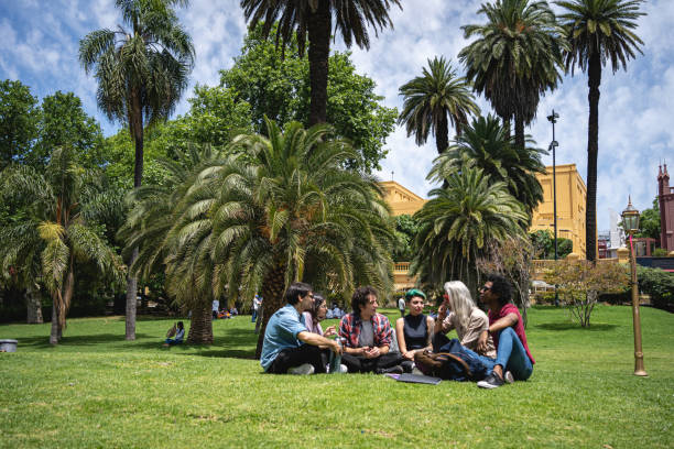 istock Carefree students relaxing on the grass at a campus 1204601814