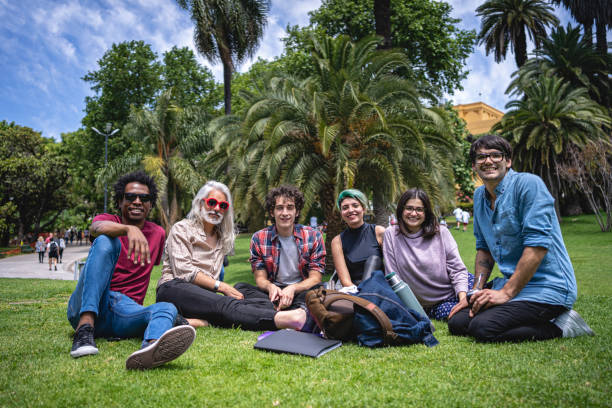 istock Portrait of cheerful students enjoying time on campus 1204601910