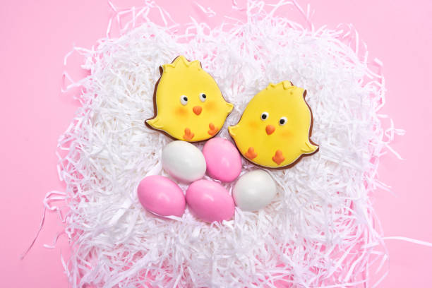 istock Ginger cookies and eggs in nest. 1204614133