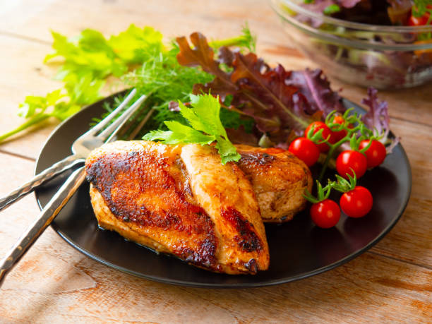 istock Grilled chicken breast steak. 1204617385