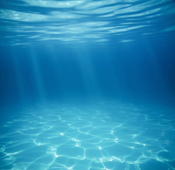underwater empty swimming pool background - bottom sea imagens e fotografias de stock