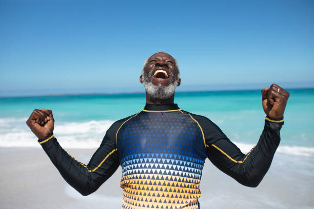 istock Old man enjoying free time 1204621867