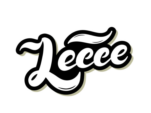 Lecce. The name of the Italian city in the region of Puglia. Hand drawn lettering Lecce. The name of the Italian city in the region of Puglia. Hand drawn lettering. Vector illustration. Best for souvenir products. lecce stock illustrations