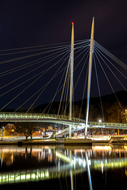 istock Pedestrian bridge on the Drammenselva River in Drammen 1204623061