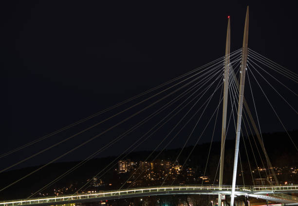 istock Pedestrian bridge on the Drammenselva River in Drammen 1204623073