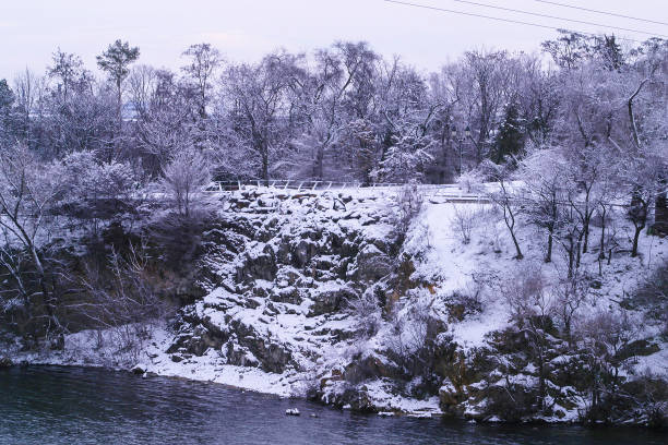 Nature winter landscape after blizzard Nature winter landscape. Trees covered with snow after blizzard metcast stock pictures, royalty-free photos & images