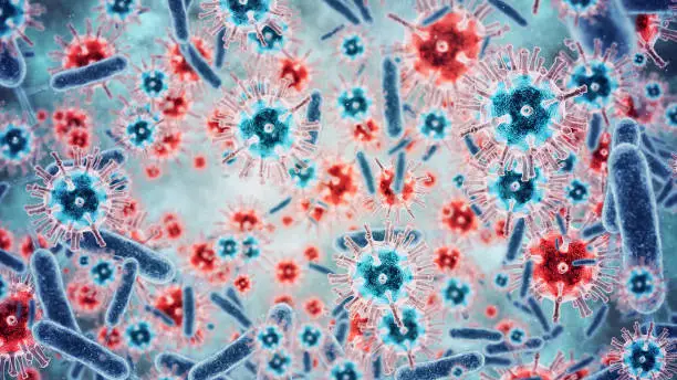 3d Render Bacterium closeup (depth of field)