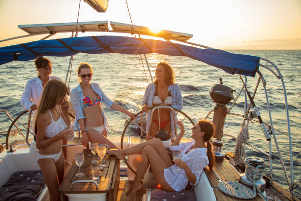 istock Multi generation female crew on sailboat having a party 1204626941