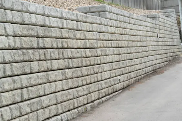 Photo of Retaining wall in residential area to protect against erosion