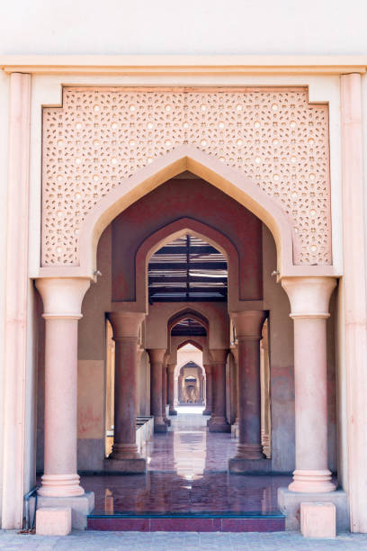 istock arcade with shadow and sunlight in islamic pattern in Oman - Muscat 1204630917