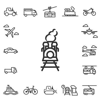 Transport Related Vector Line Icons.. EPS10
Scooter, Car, balloon, Truck, Tram, Trolley, Sailboat, powerboat, Airplane and more.