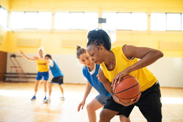 istock Basketball female team playing friendly match 1204633121