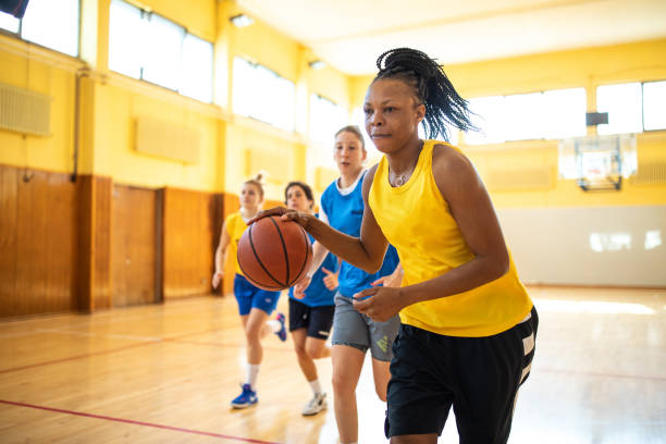 istock Basketball female team playing friendly match 1204633172