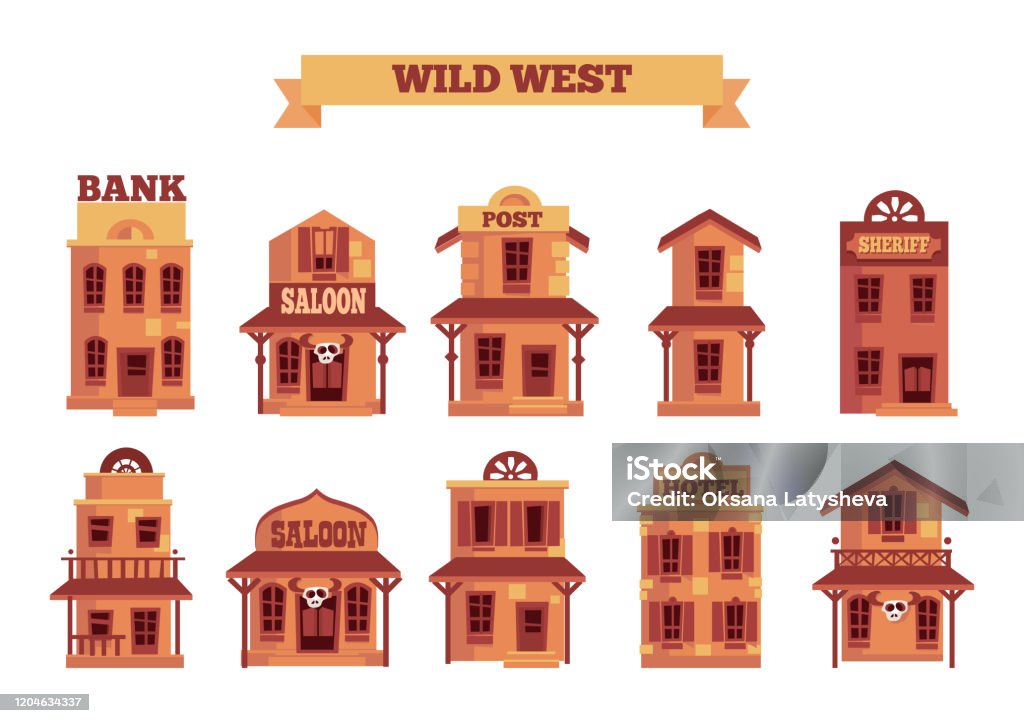 Cartoon Wild West Flat Vector Buildingsset Stock Illustration - Download Image Now - Wild West, Town, Door - iStock Cartoon Wild West Flat Vector Buildingsset Stock Illustration - Download Image Now - Wild West, Town, Door - iStock