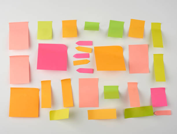istock multicolored blank paper stickers of different sizes and shapes 1204636490