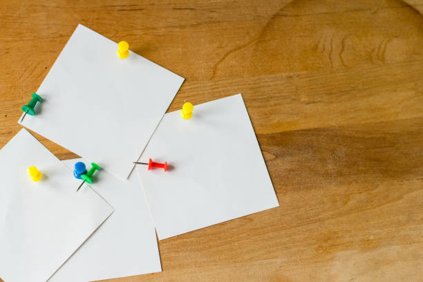 Attaches to a wooden Board blank sheets for notes stationery office buttons.