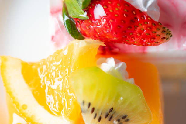istock Orange cake and Yoghurt ribbon cheese cake 1204642337