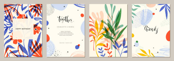 stockillustraties, clipart, cartoons en iconen met universele kunst templates_01 - flyer illustraties