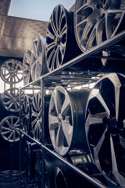 istock Alloy car wheels in a store 1204644741