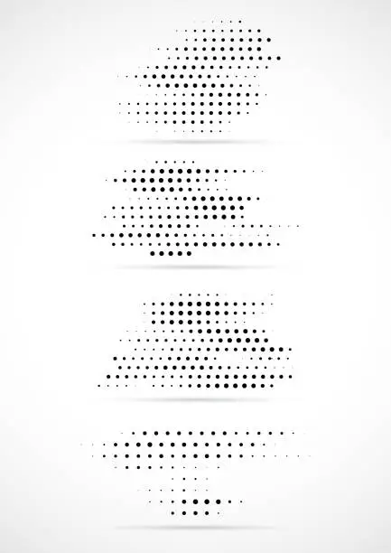 Vector illustration of Monochrome Gradient Half Tone Dots