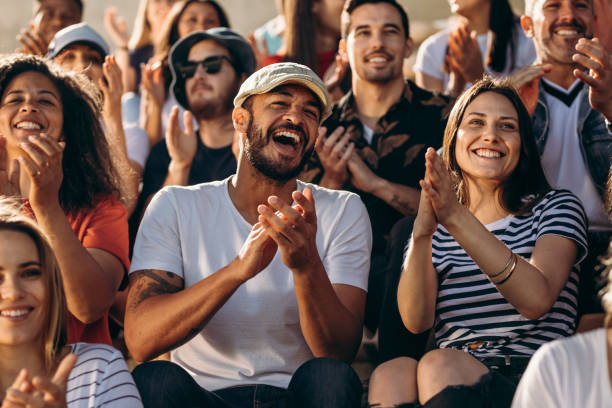 istock Excited fans cheering their team 1204645040