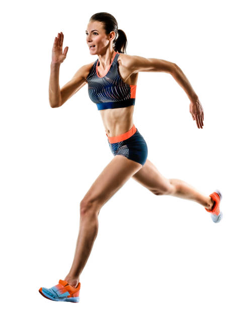 istock young woman runner running jogger jogging athletics isolated white background 1204646553