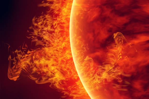 Science background - solar activity in space. Solar surface with solar flares, Burning of the sun. Global warming. Vector. Science background - solar activity in space. Solar surface with solar flares, Burning of the sun. Global warming. Vector. Eps10 splash crown stock illustrations