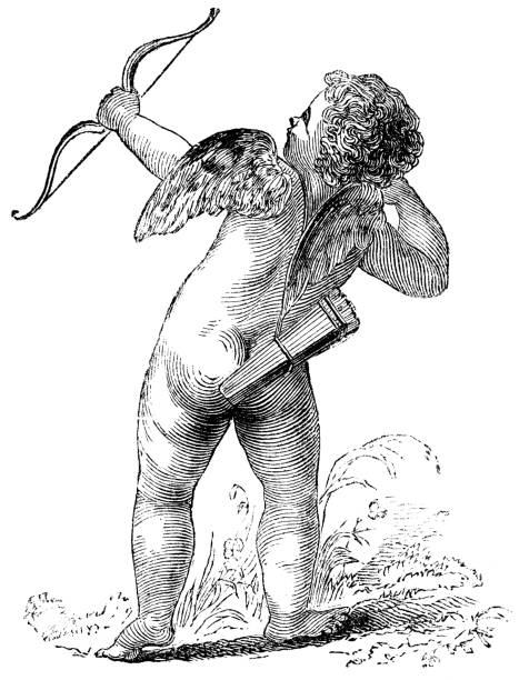 амур - xix век - roman mythology stock illustrations