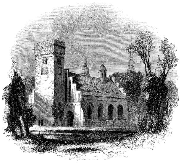 istock Saint Olaf's Church in Helsingor, Denmark - 19th Century 1204671187