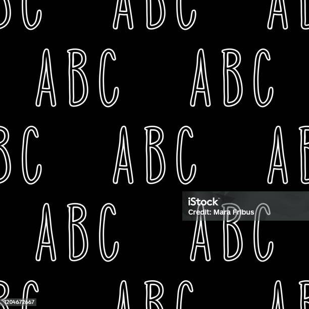 Abc Pattern Drawing Hand Drawn Abc Seamless Pattern Stock Illustration - Download Image Now ...