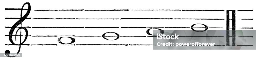Fgabc Line Music Example F G A B Whole Notes Sheet Music 19th Century Stock Illustration ...