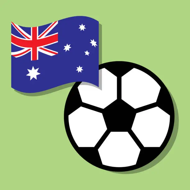 Vector illustration of Football ball with Australia flag