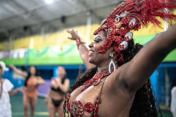 istock Woman (passista) celebrating and dancing carnival at school carnival 1204680363