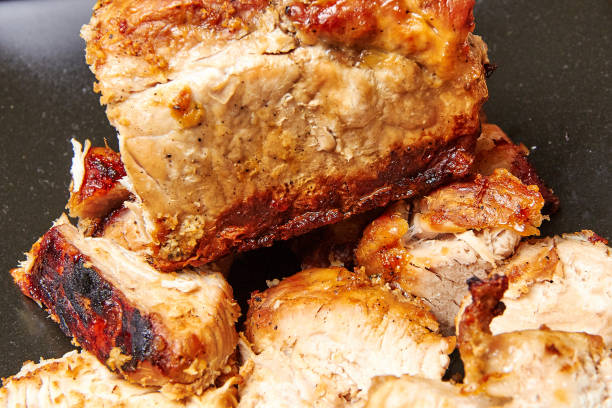 istock baked meat cut into pieces close up photo 1204683995